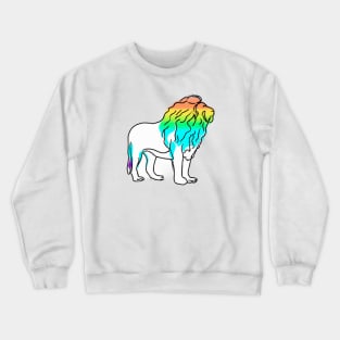 Cute Color Gradient Lion Shape Outline Drawing Crewneck Sweatshirt